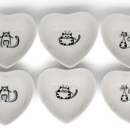 Heart Cat Trinket Dishes